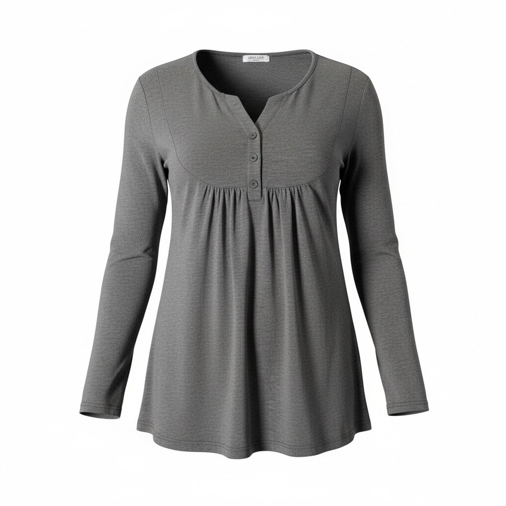 Ekouaer Women's Gray Long Sleeve Maternity & Lounge Pajama Set XL - Picture 6 of 8